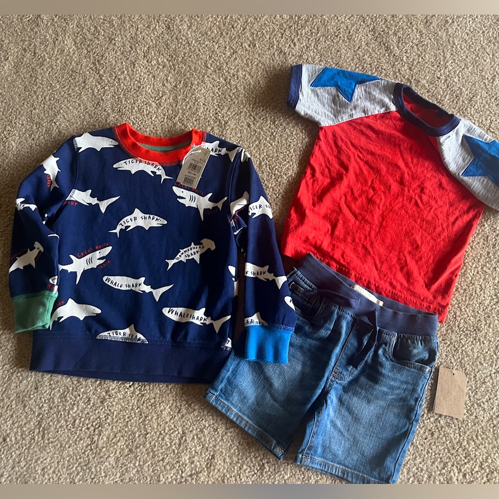 3 piece toddler outfit. Sweatshirt, shorts, shirt!